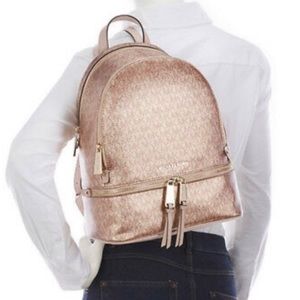 Michael Kors Rose Gold Rhea Backpack